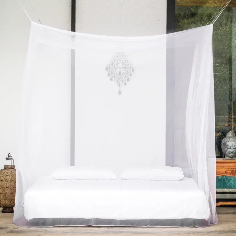 Moustiquaire Moustiquaire Blanc / 220x200x200cm Moustiquaire Luxe blanche à quatre coins 200cm DreamShield