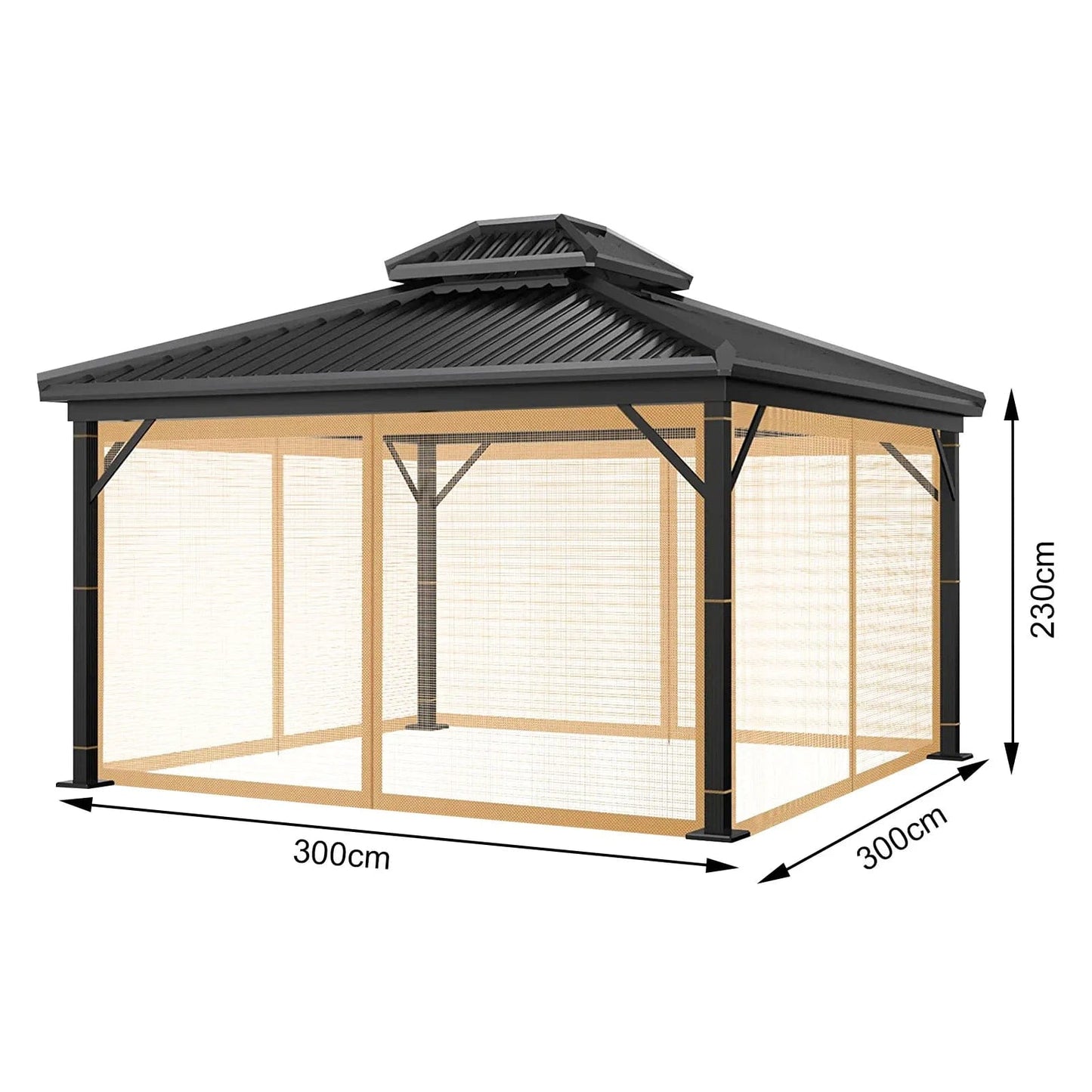 Moustiquaire Outdoor Gazebo Mosquito Netting Universal Replacement Canopy Net Screen 4-Panel Sidewall Curtain with Zippers for Garden Patio